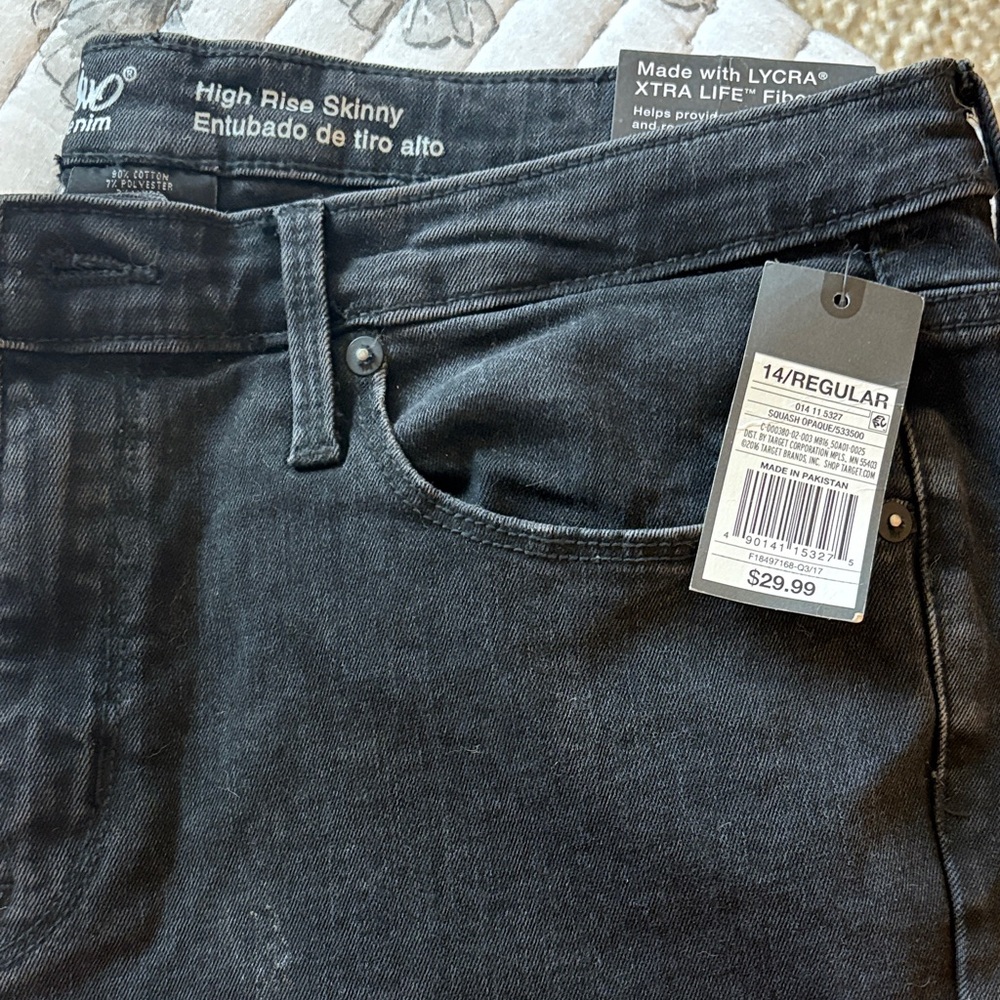 Mossimo Denim Black Distressed Skinny Jeans - Picture 3 of 4